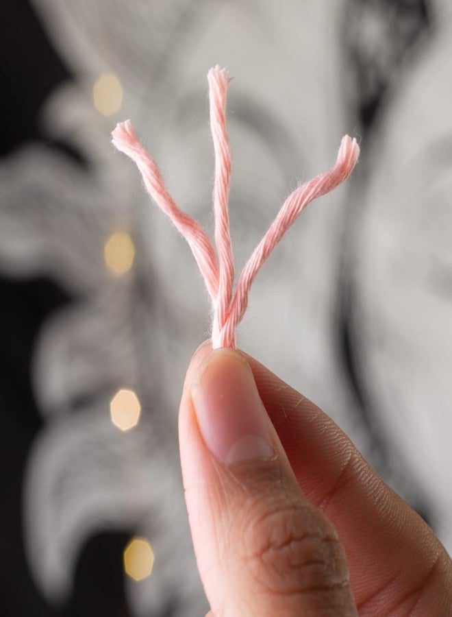 BOBBINY خيط مكرمية قطني مجدول ثلاثي الطبقات من بوبيني (عبوة ملفوفة) مناسب لأعمال المكرمية اليدوية وغيرها من المشاريع | لون خوخي | 3 مم، 100 متر - Image 2